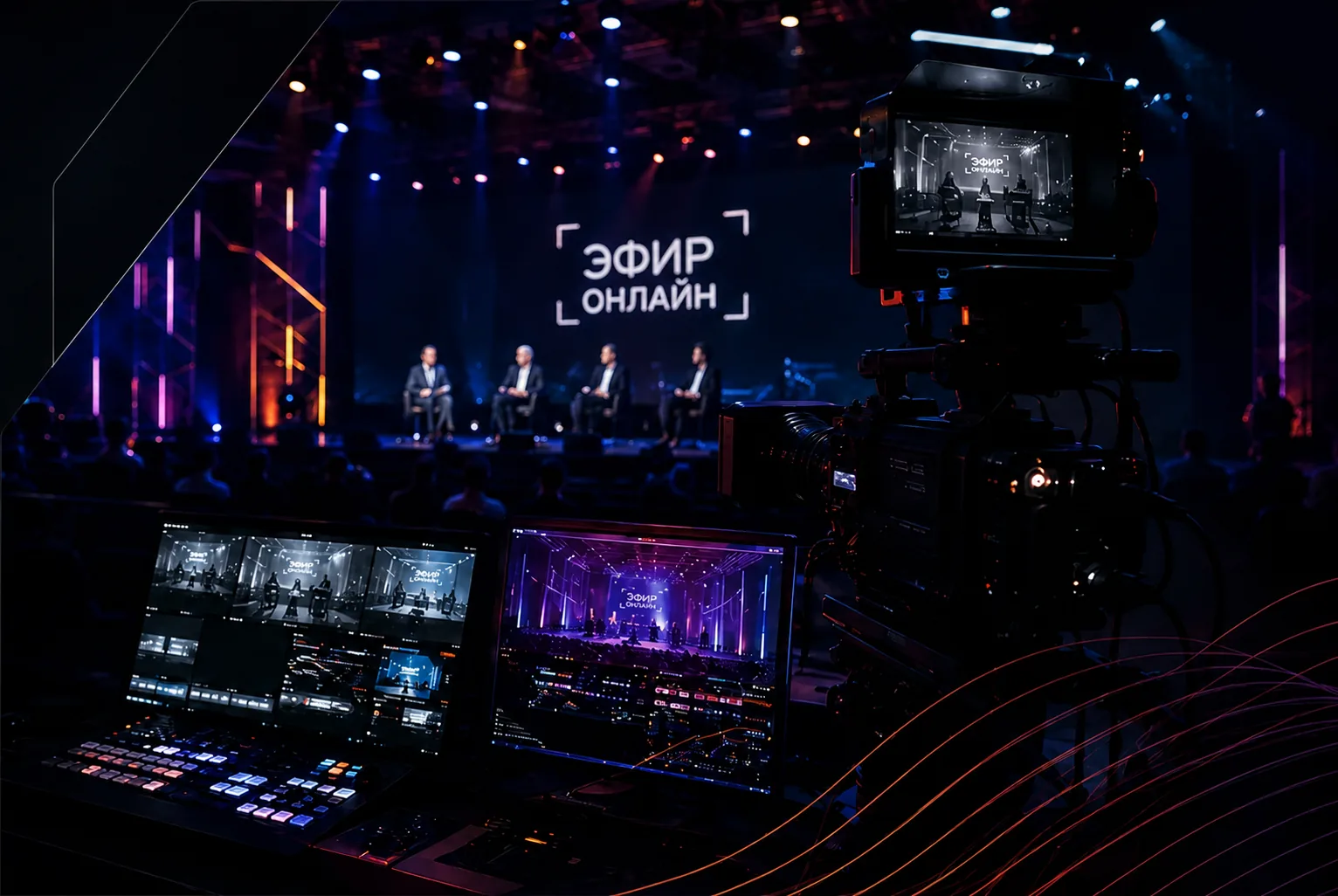 Технический продакшн события: сцена, камера и режиссёрские мониторы